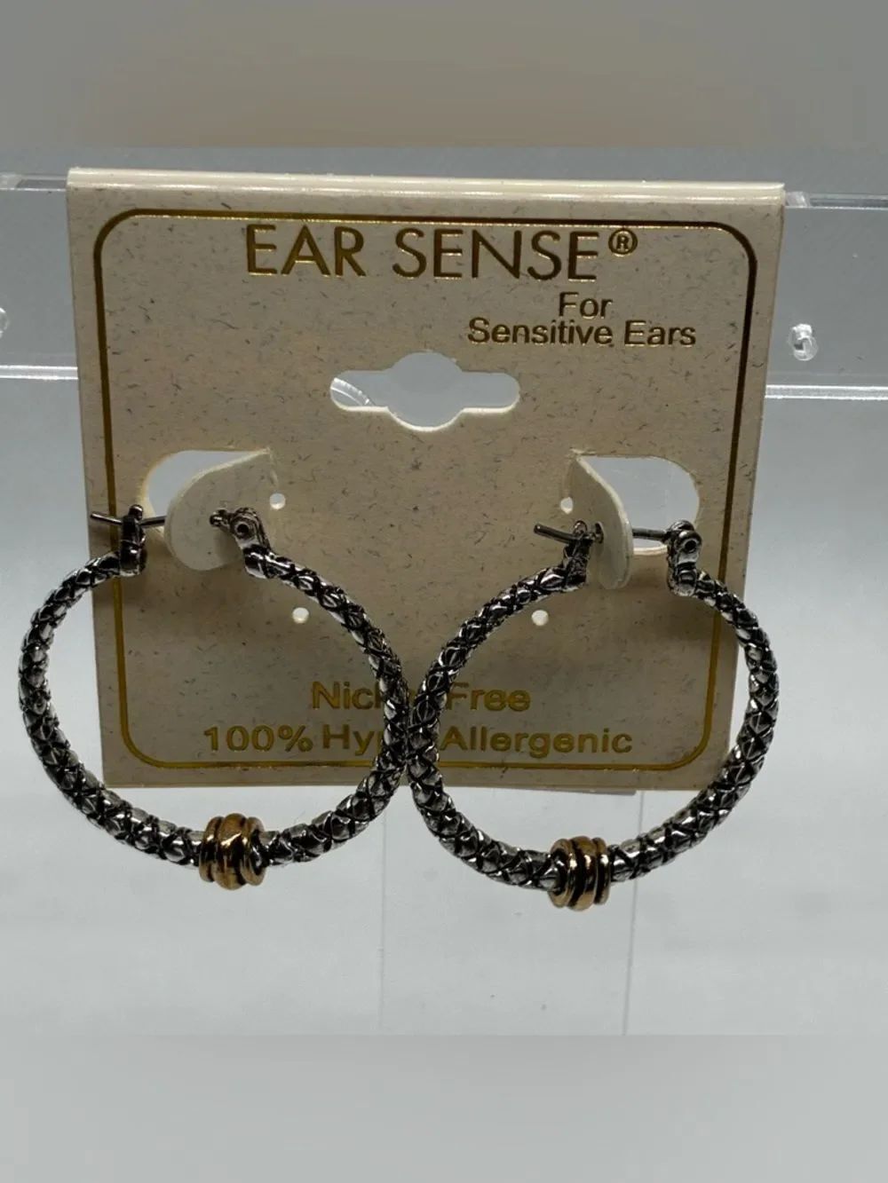 3 For$20 Silver-Tone Braided Hoop Earrings with Gold Accents